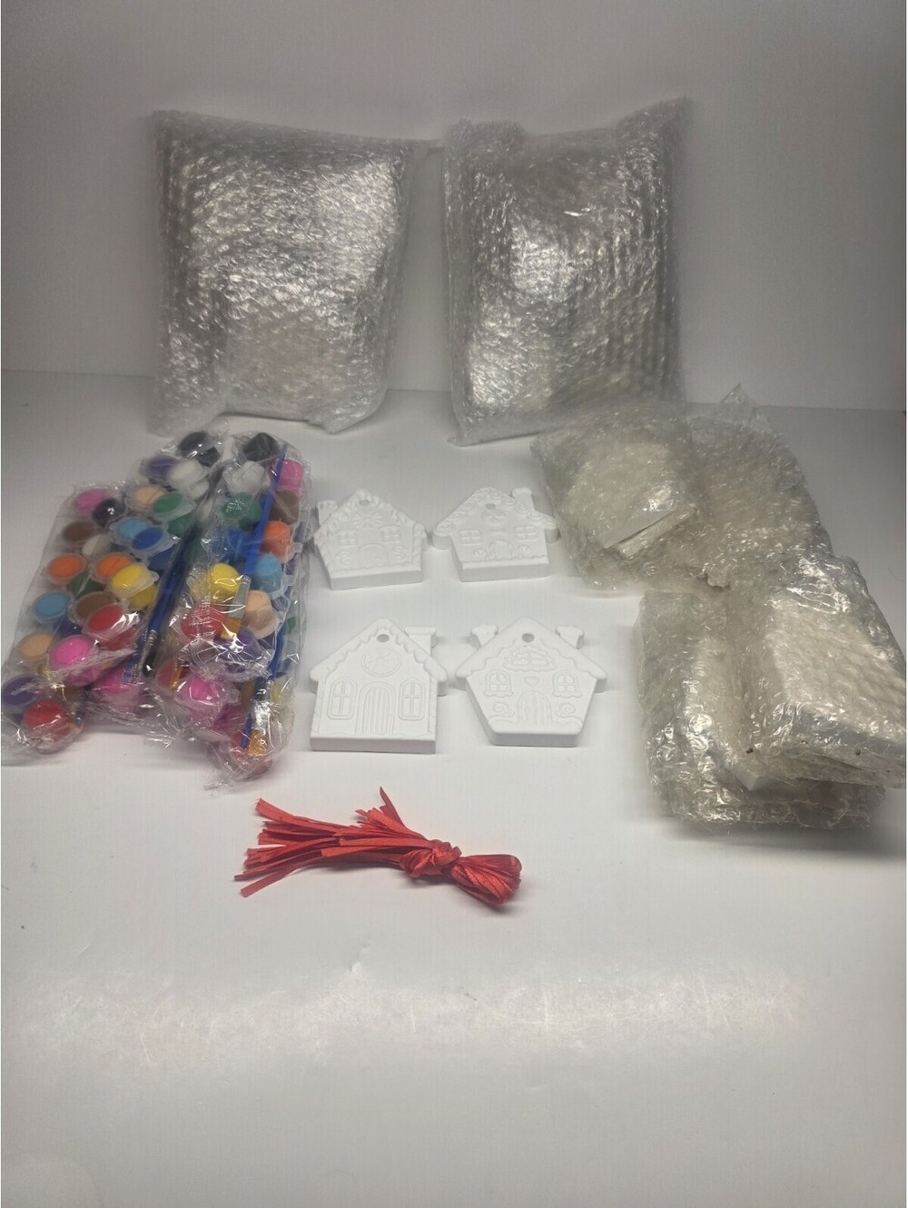Paint Your Own Ornament Kit Christmas Craft 24 Ceramic Gingerbread Houses